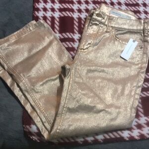 Pilcro and the Letterpress Gold Women's Jeans - Stylish Shimmery Jeans